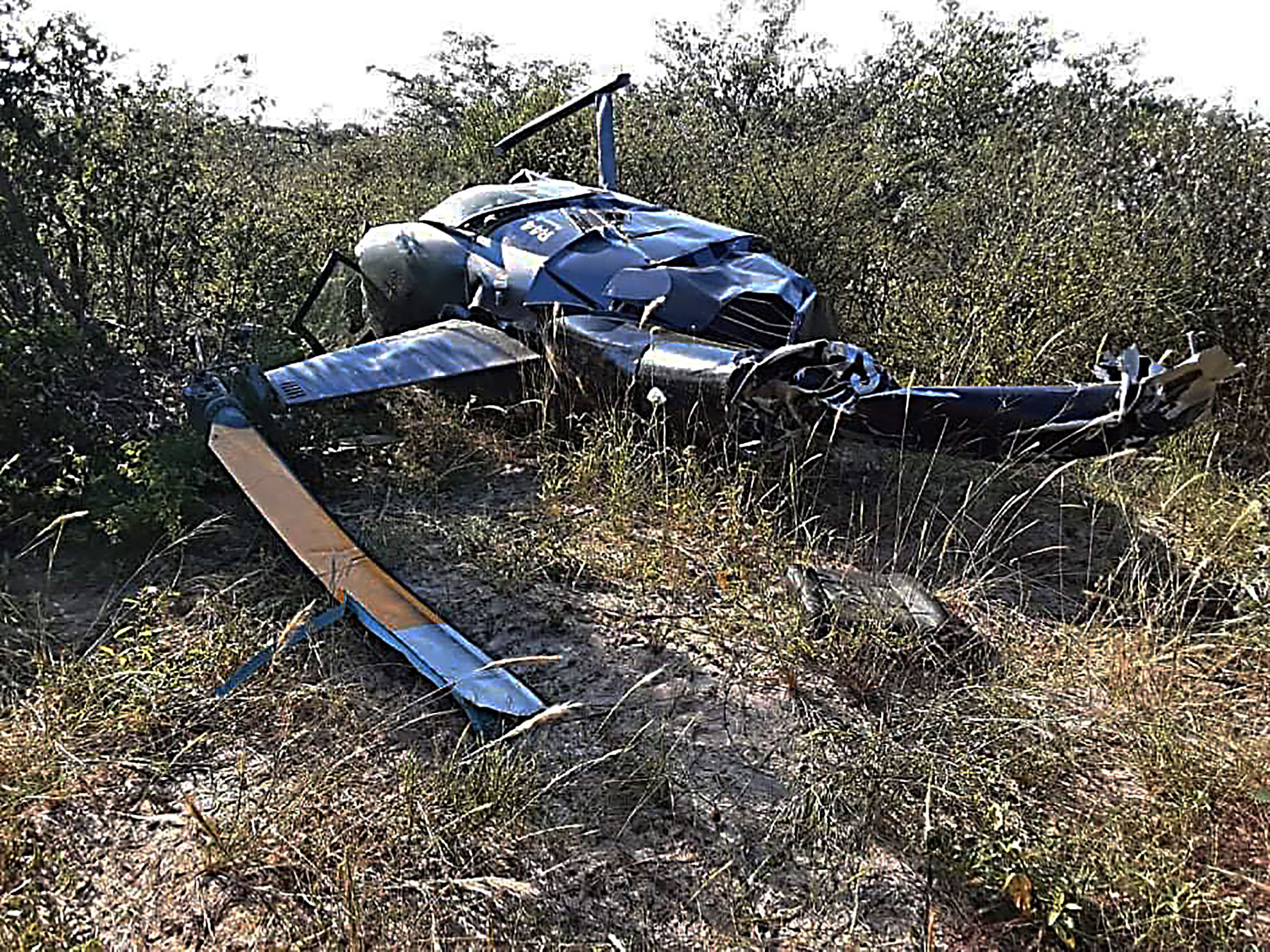 The helicopter wreck